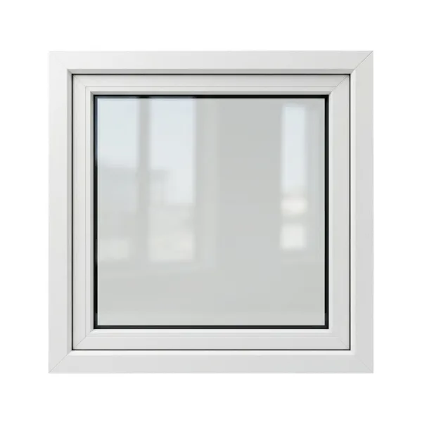 Kvadrato formos langas su baltu rėmu