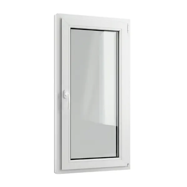 Langas su baltu rėmu ir rankena