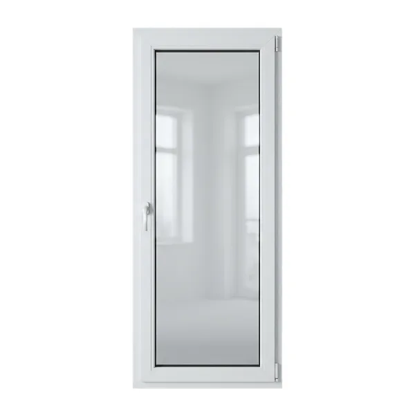 Langas su rankena baltame rėme